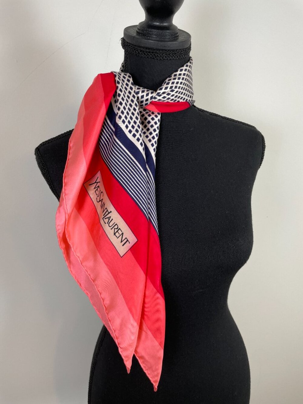 Vintage Yves Saint Laurent 100% silk square scarf